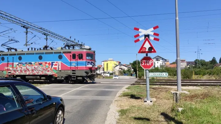 Railway crossing in croatia