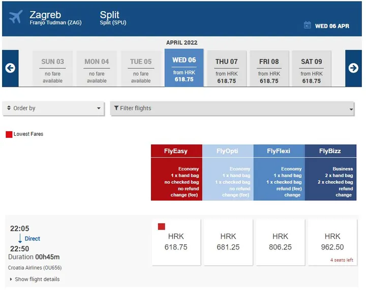 Zagreb split air